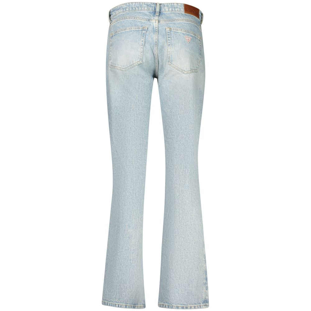 Light blue Guess Jeans Azzurro cotton women’s jeans with classic five-pocket design and slim fit.