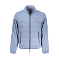 Norway 1963 Azzurro polyester men's jacket with a front zipper and collar, in light blue color.