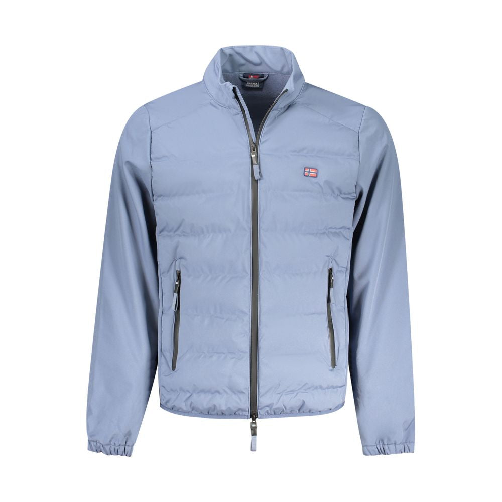 Norway 1963 Azzurro polyester men's jacket with a front zipper and collar, in light blue color.