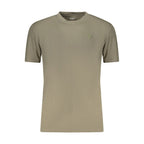 Guess Jeans Verde cotton men's T-shirt displayed flat with crew neck and short sleeves, featuring the Guess logo on the chest.