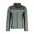 Norway 1963 Verde polyester men's jacket with front pockets and full zipper, stylish outdoor outerwear for men.
