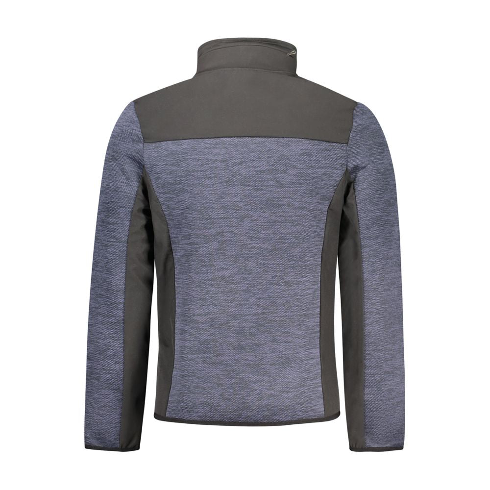 Norway 1963 men's blue polyester jacket showing front view with collar and zipper detail.