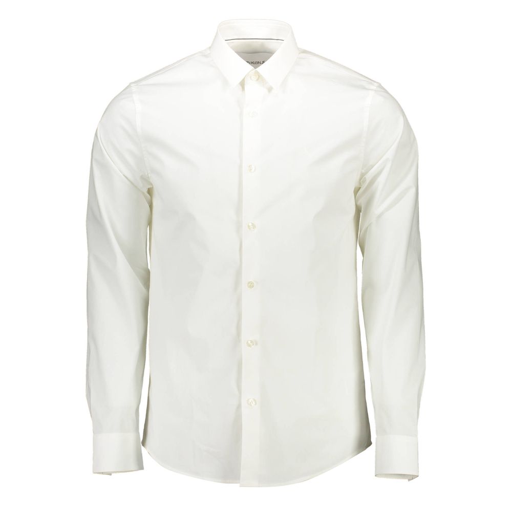 Calvin Klein Bianco Cotton Men Shirt Calvin Klein