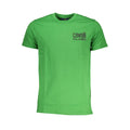 Cavalli Class Verde cotton men's T-shirt featuring a classic crew neck and short sleeves, in vibrant green fabric.