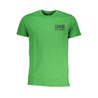 Cavalli Class Verde cotton men's T-shirt featuring a classic crew neck and short sleeves, in vibrant green fabric.