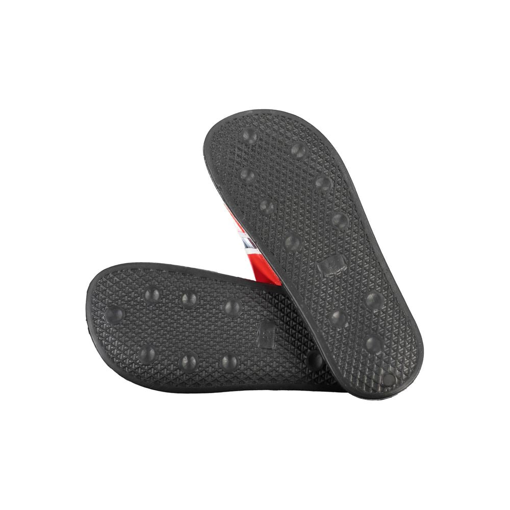 Norway 1963 black plastic men's slippers with open-toe design and slip-on style, casual footwear for men.