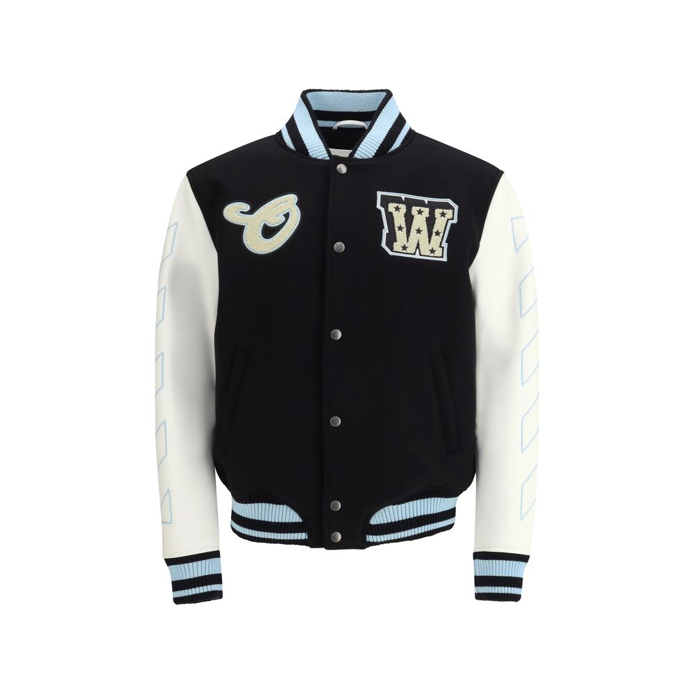 Off-White Black Wool Oves Aries Bomber Off-White