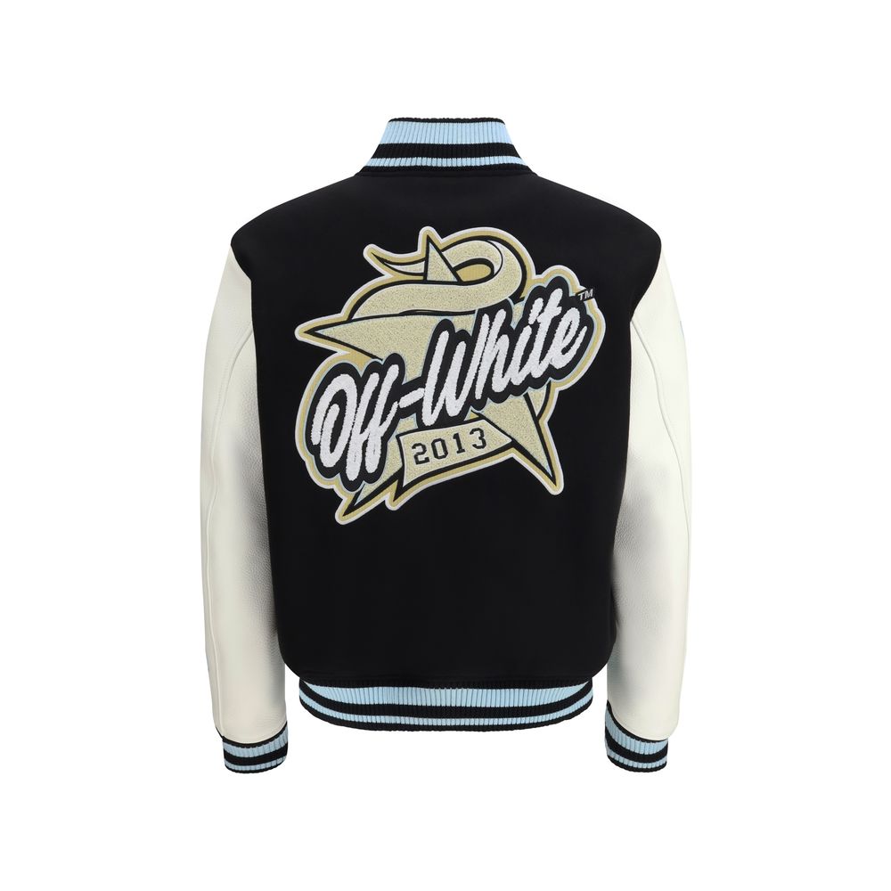 Off-White Black Wool Oves Aries Bomber Off-White
