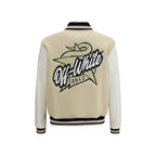Off-White Beige Wool Oves Aries Bomber Off-White