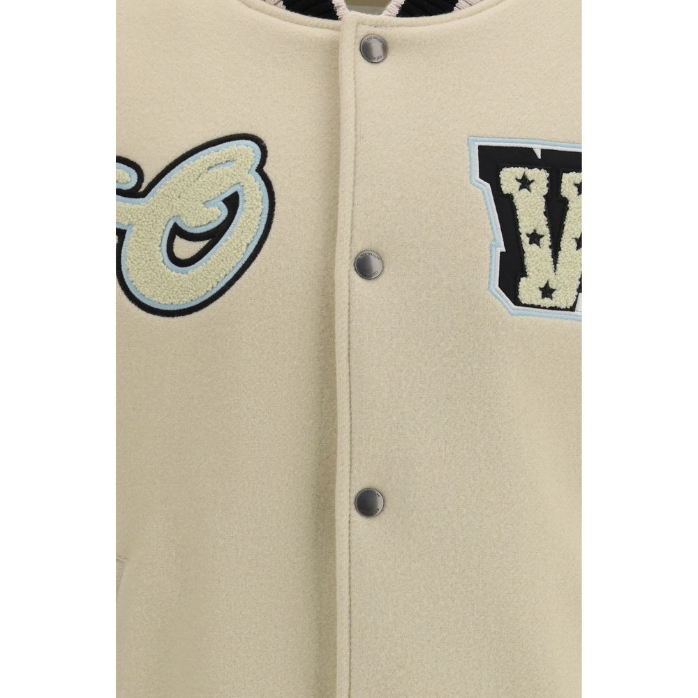 Off-White Beige Wool Oves Aries Bomber Off-White
