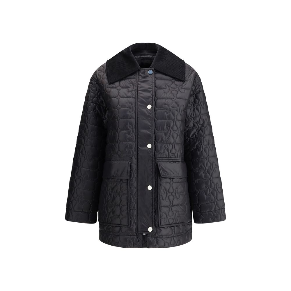 Ganni Gray Nylon Coat Ganni
