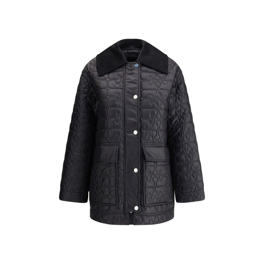 Ganni Gray Nylon Coat Ganni