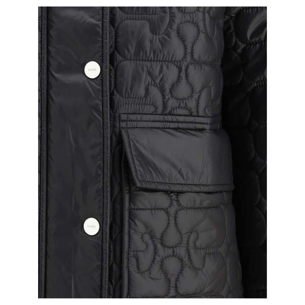 Ganni Gray Nylon Coat Ganni