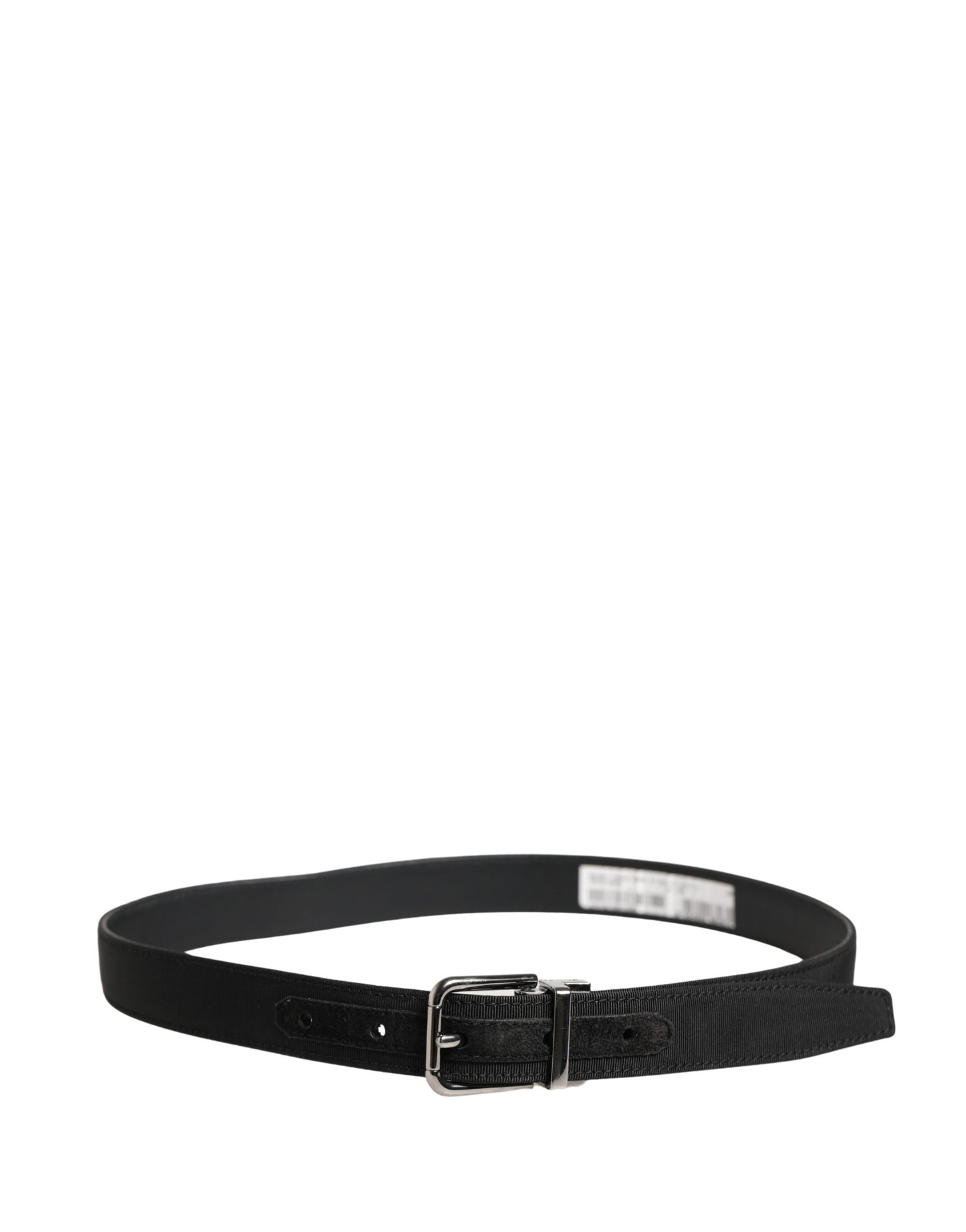 Dolce & Gabbana Men Black Viscose Leather Metal Buckle Belt Dolce & Gabbana