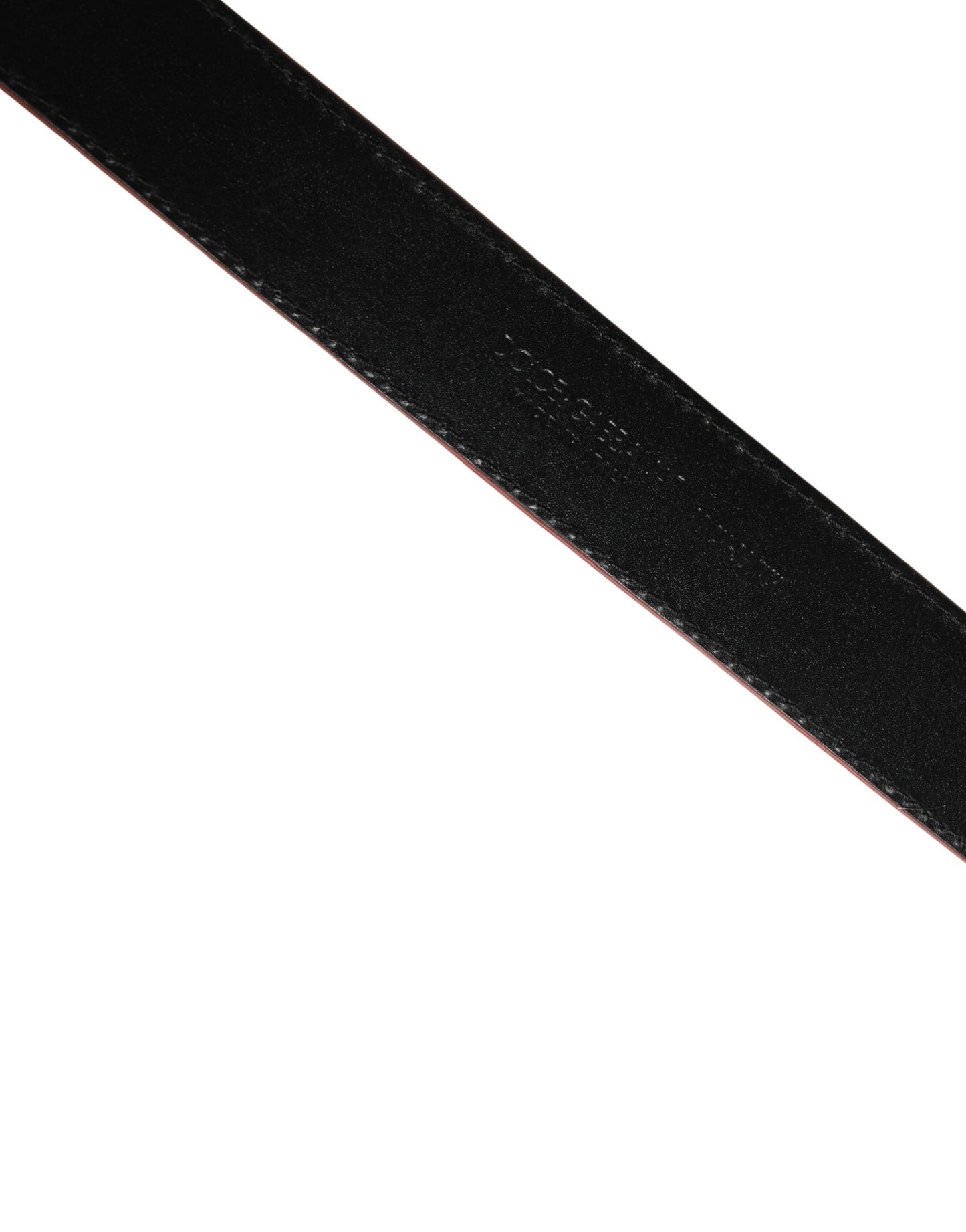 Dolce & Gabbana Men Beige Red Woven Leather Metal Buckle Belt Dolce & Gabbana