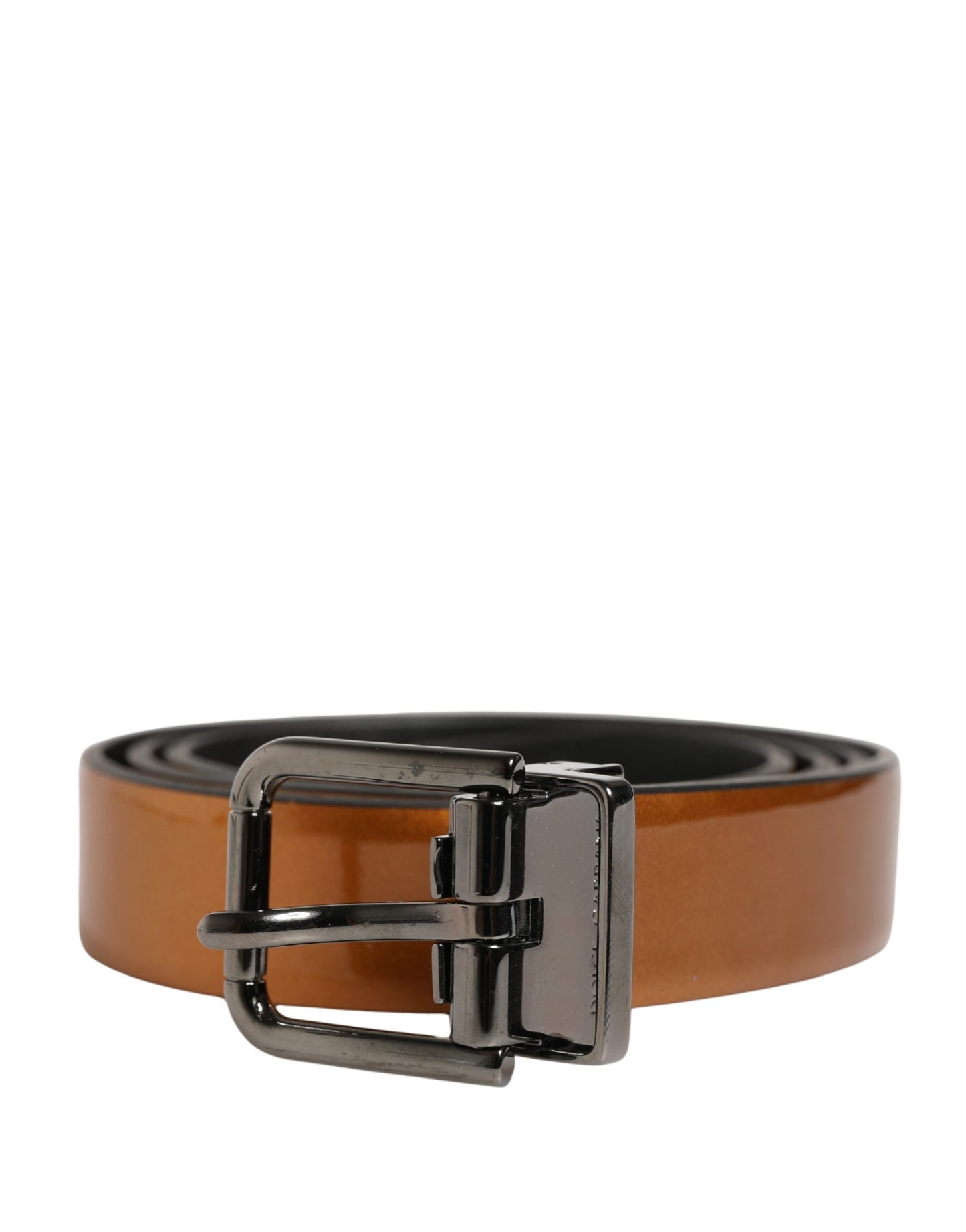 Dolce & Gabbana Men Brown Classic Leather Metal Buckle Belt Dolce & Gabbana