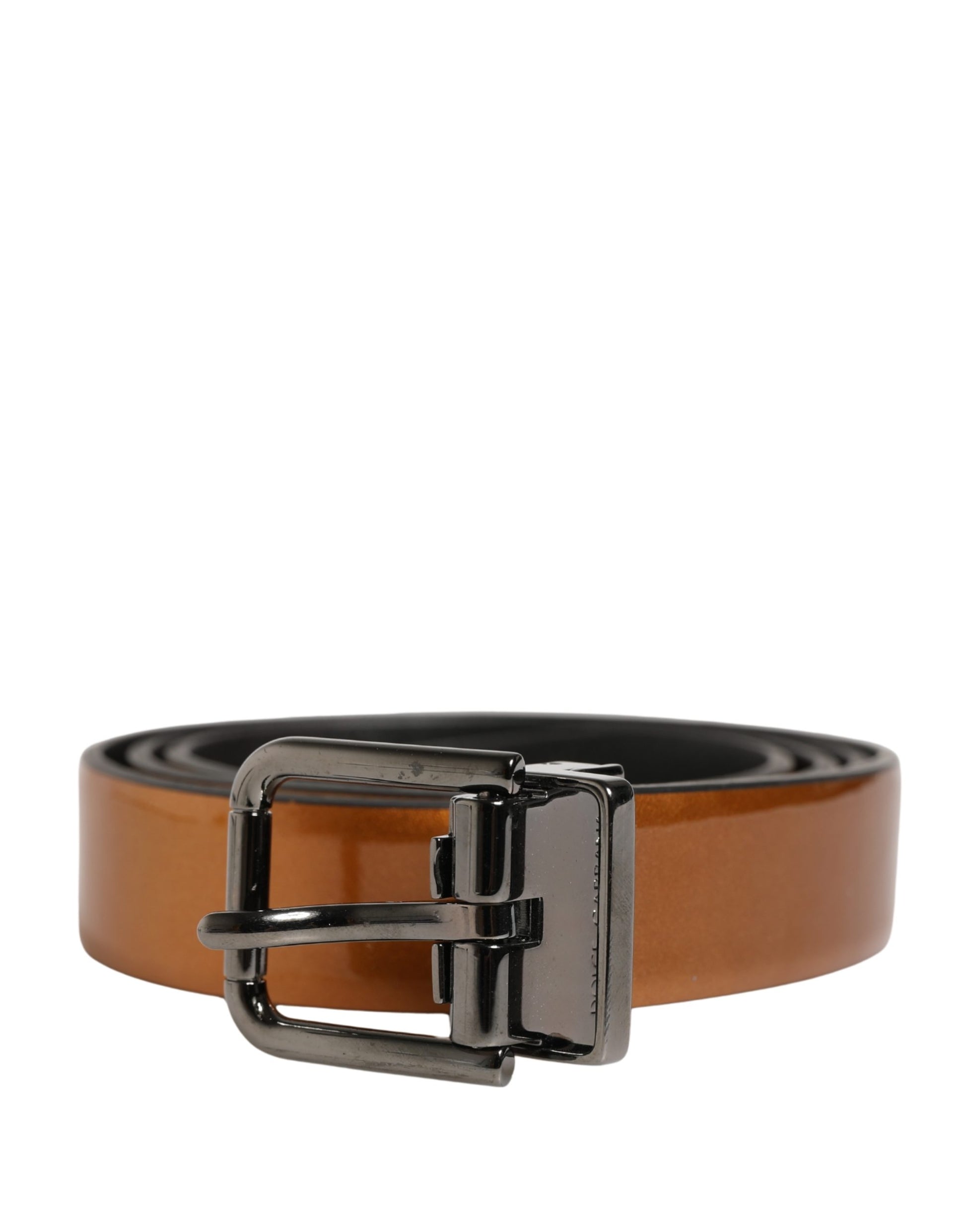 Dolce & Gabbana Men Brown Classic Leather Metal Buckle Belt Dolce & Gabbana