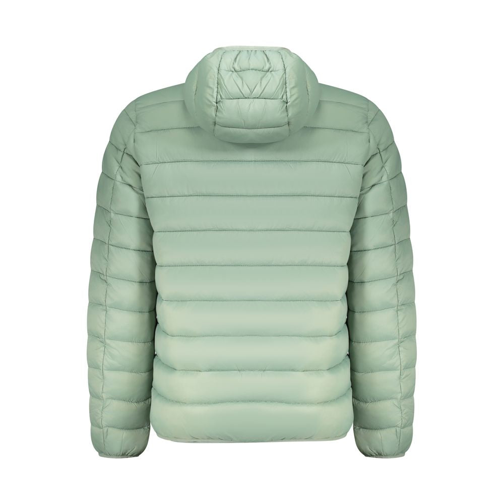 Norway 1963 green polyamide men's jacket displayed on a hanger, featuring a sleek design and durable fabric.