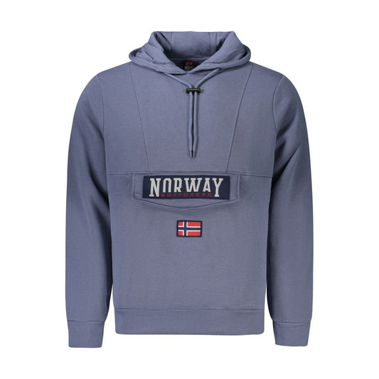 Norway 1963 Blue Cotton Men's Hooded Sweater Norway 1963