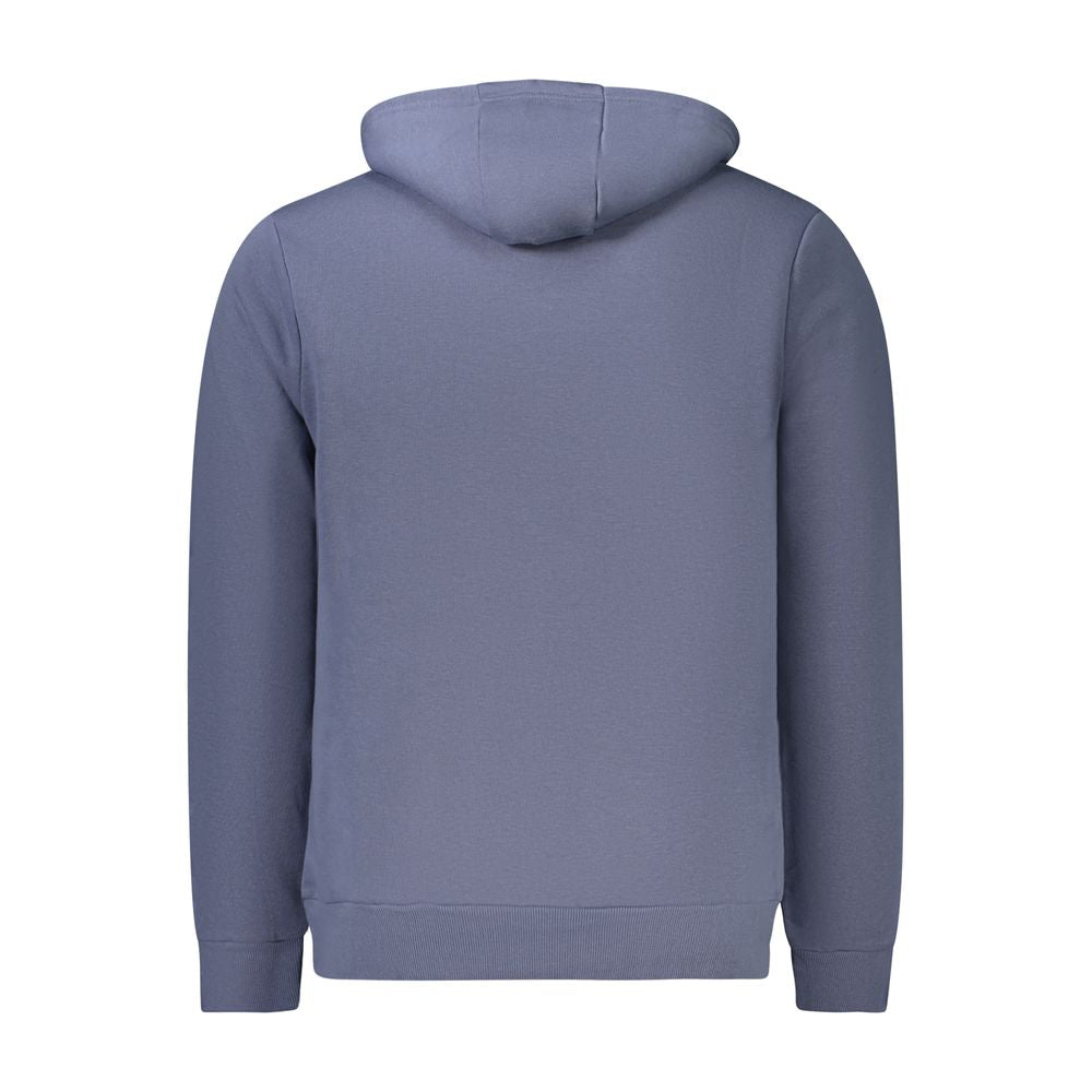 Norway 1963 blue cotton men's hooded sweater with front pocket and adjustable drawstrings, casual and comfortable style.