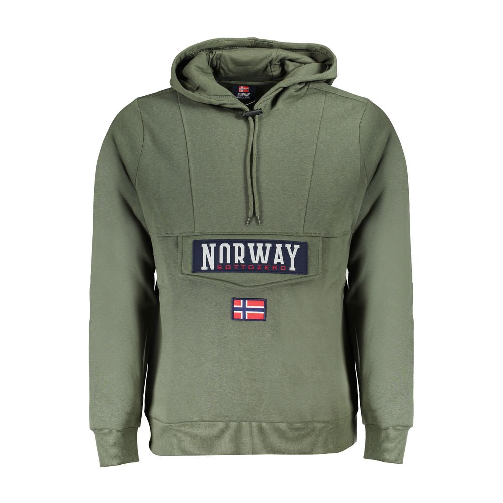 Norway 1963 Verde cotton men's sweatshirt with crew neck and long sleeves, featuring a casual, comfortable fit.