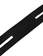Dolce & Gabbana Black Double Strap Leather Silver Buckle Belt