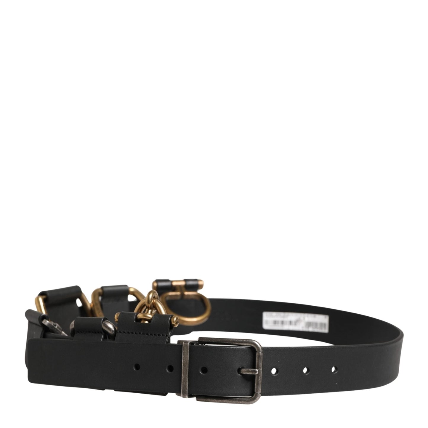 Dolce & Gabbana Men Black Classic Leather Metal Buckle Belt
