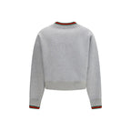 Gucci gray cotton sweatshirt with a relaxed fit, featuring the brand's logo on the front and ribbed cuffs and hem.