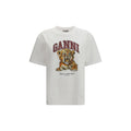 Ganni White Cotton T-Shirt Ganni