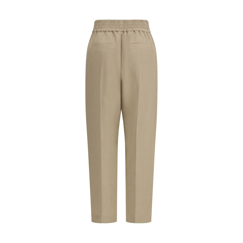 Brunello Cucinelli Beige Viscose Casual Pants Brunello Cucinelli