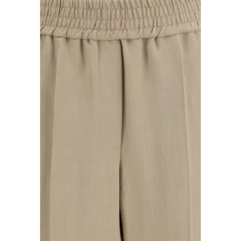 Brunello Cucinelli Beige Viscose Casual Pants Brunello Cucinelli