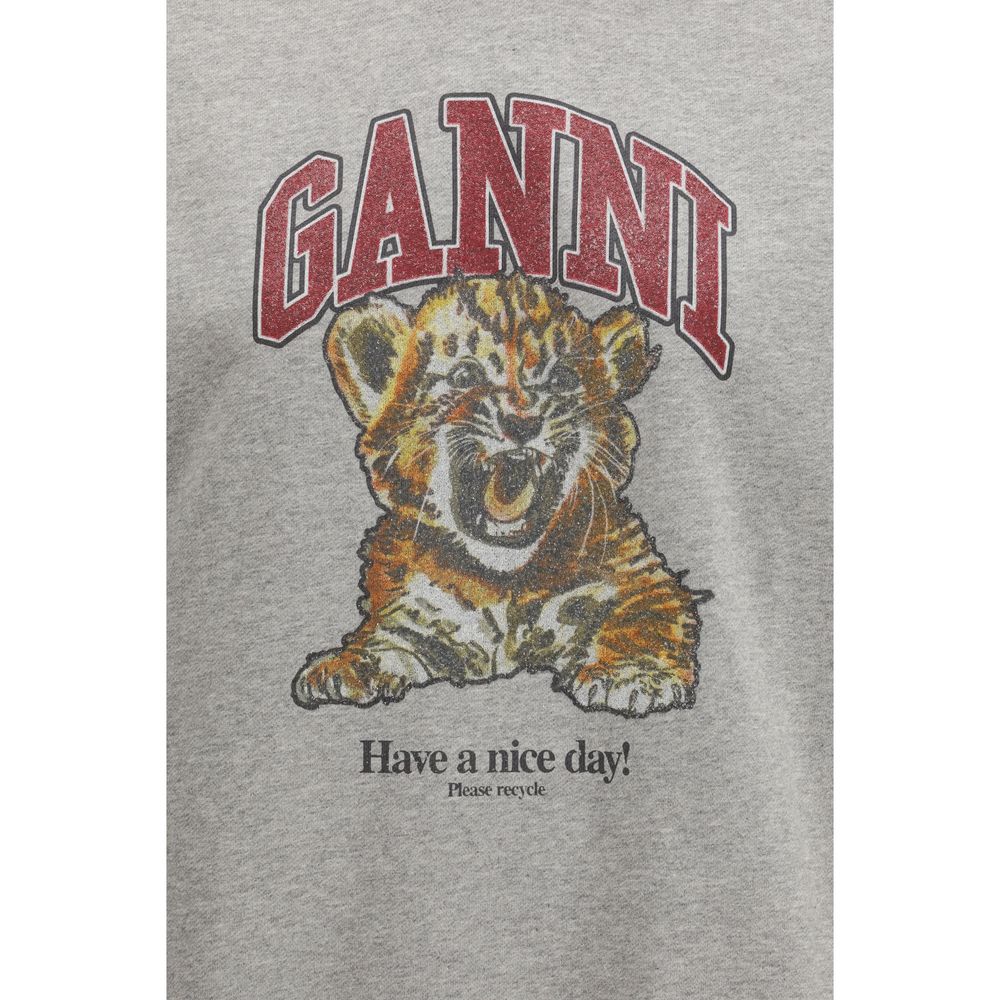 Ganni Gray Cotton Sweatshirt Ganni