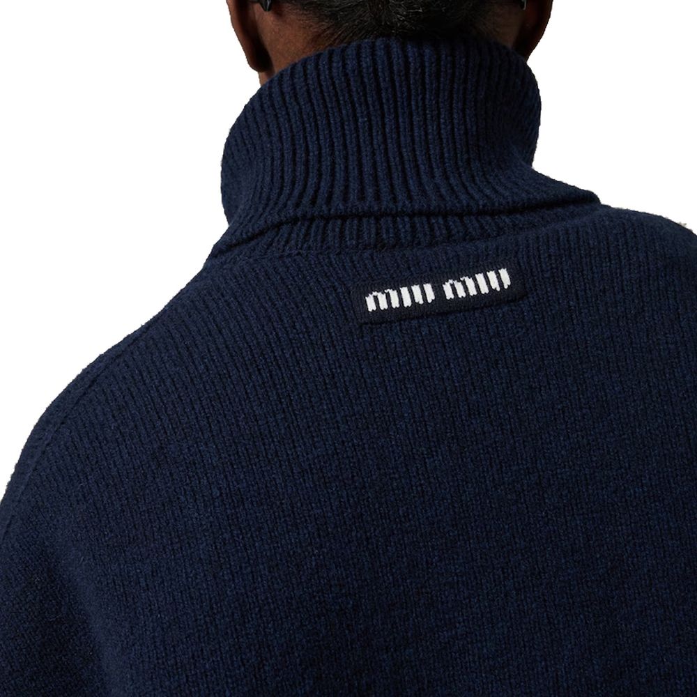 Miu Miu Blue Cashmere Turtleneck