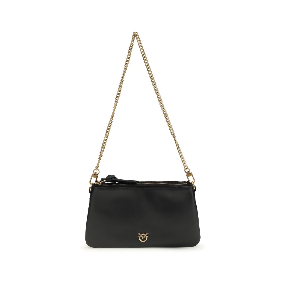 PINKO Black Calf Leather Bos Taurus Shoulder Bag PINKO