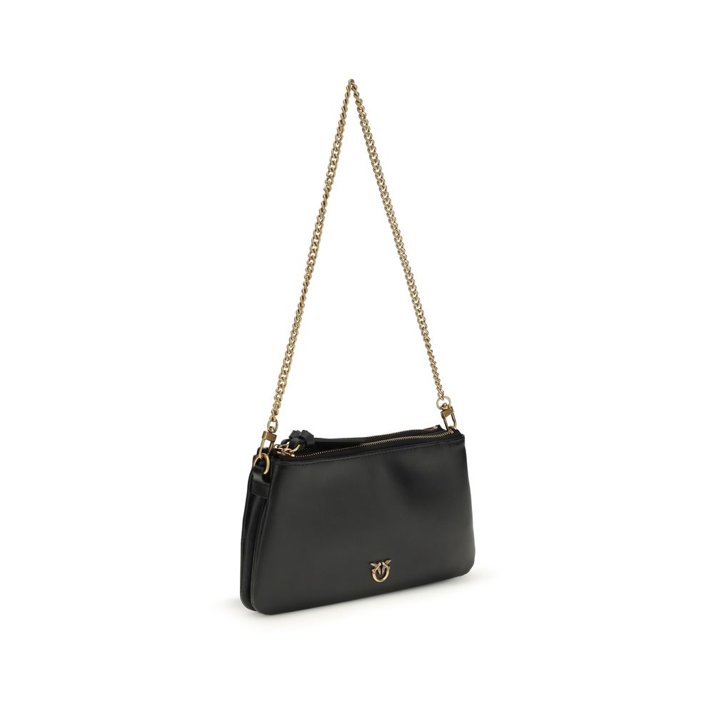 PINKO Black Calf Leather Bos Taurus Shoulder Bag PINKO