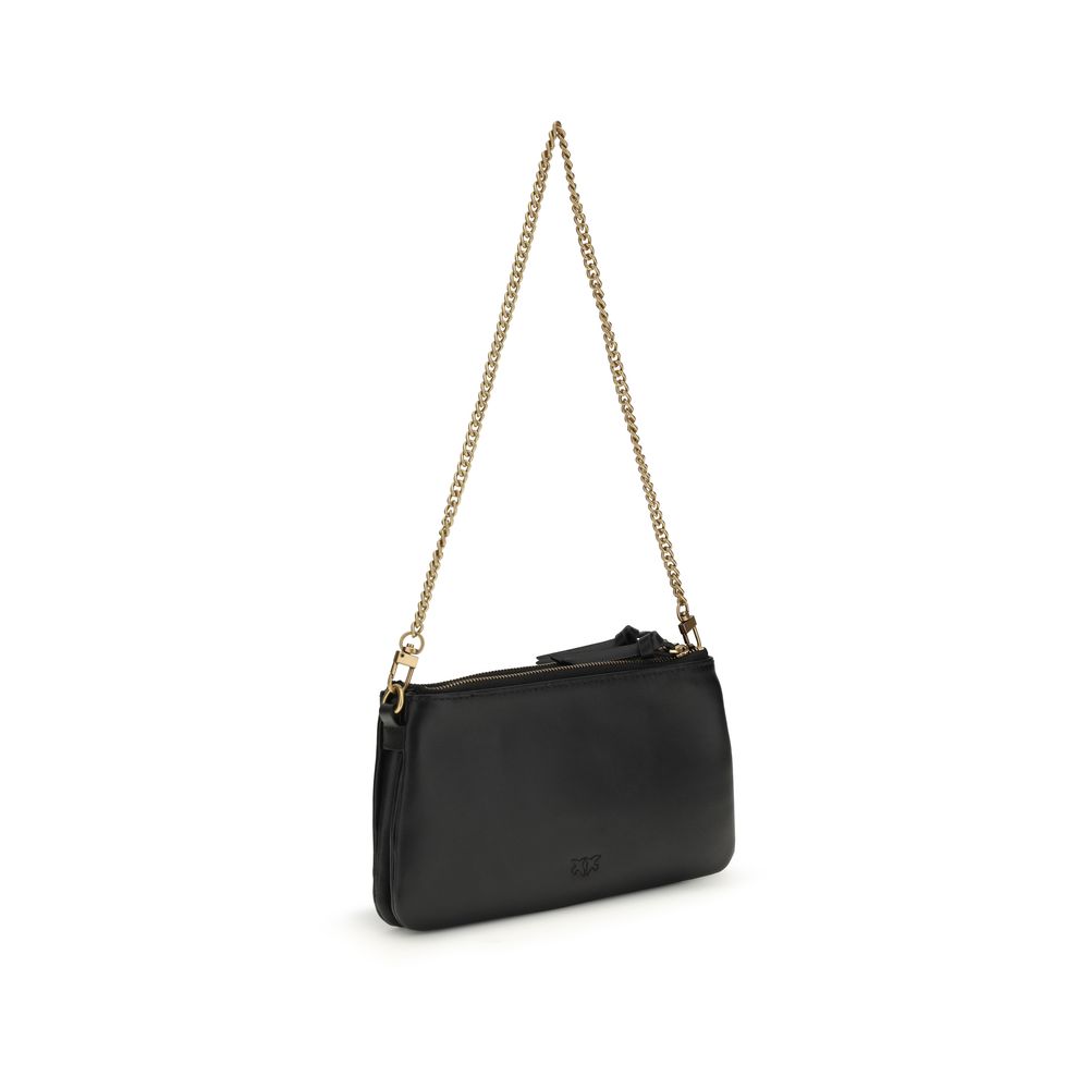 PINKO Black Calf Leather Bos Taurus Shoulder Bag PINKO