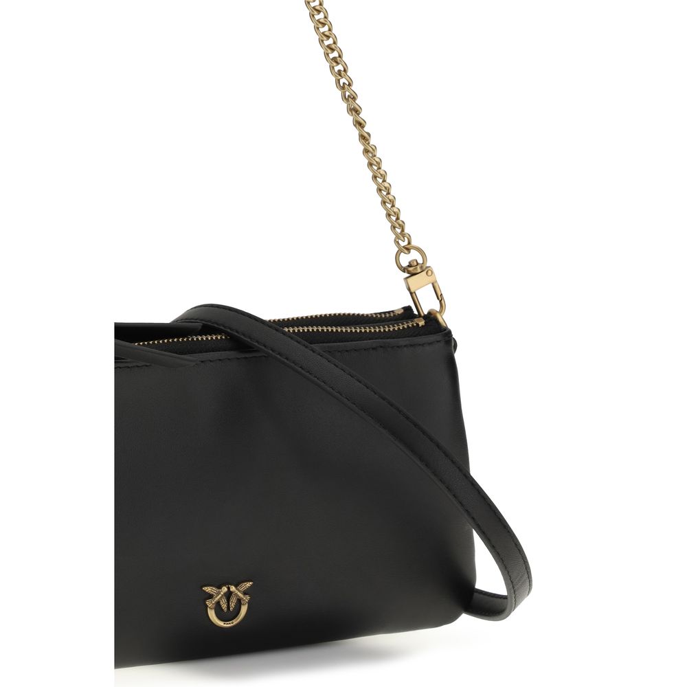 PINKO Black Calf Leather Bos Taurus Shoulder Bag PINKO