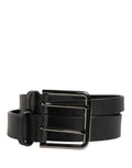 Dolce & Gabbana Black Double Strap Leather Silver Buckle Belt - Eljoys Fashion 