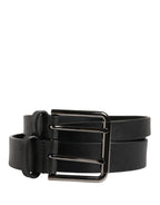 Dolce & Gabbana Black Double Strap Leather Silver Buckle Belt - Eljoys Fashion 