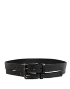 Dolce & Gabbana Black Double Strap Leather Silver Buckle Belt - Eljoys Fashion 