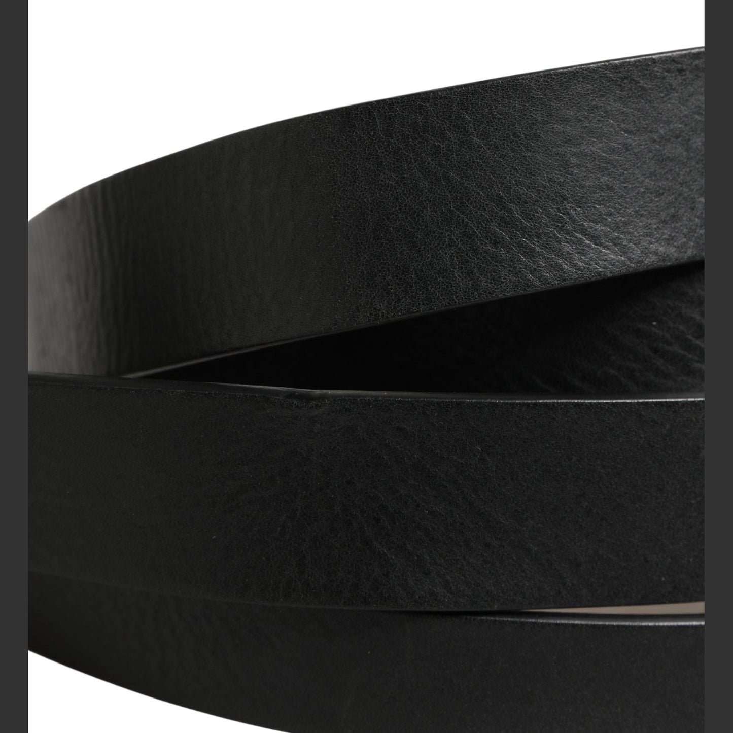 Dolce & Gabbana Black Double Strap Leather Silver Buckle Belt
