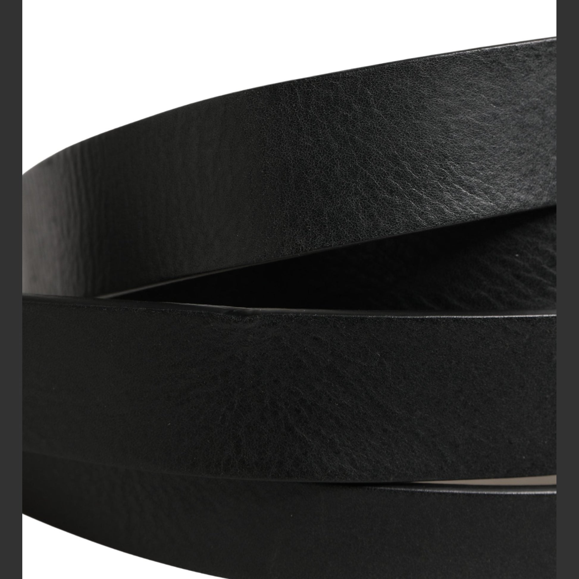 Dolce & Gabbana Black Double Strap Leather Silver Buckle Belt