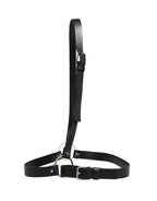 Dolce & Gabbana Black Double Strap Leather Silver Buckle Belt - Eljoys Fashion 