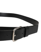 Dolce & Gabbana Black Double Strap Leather Silver Buckle Belt - Eljoys Fashion 