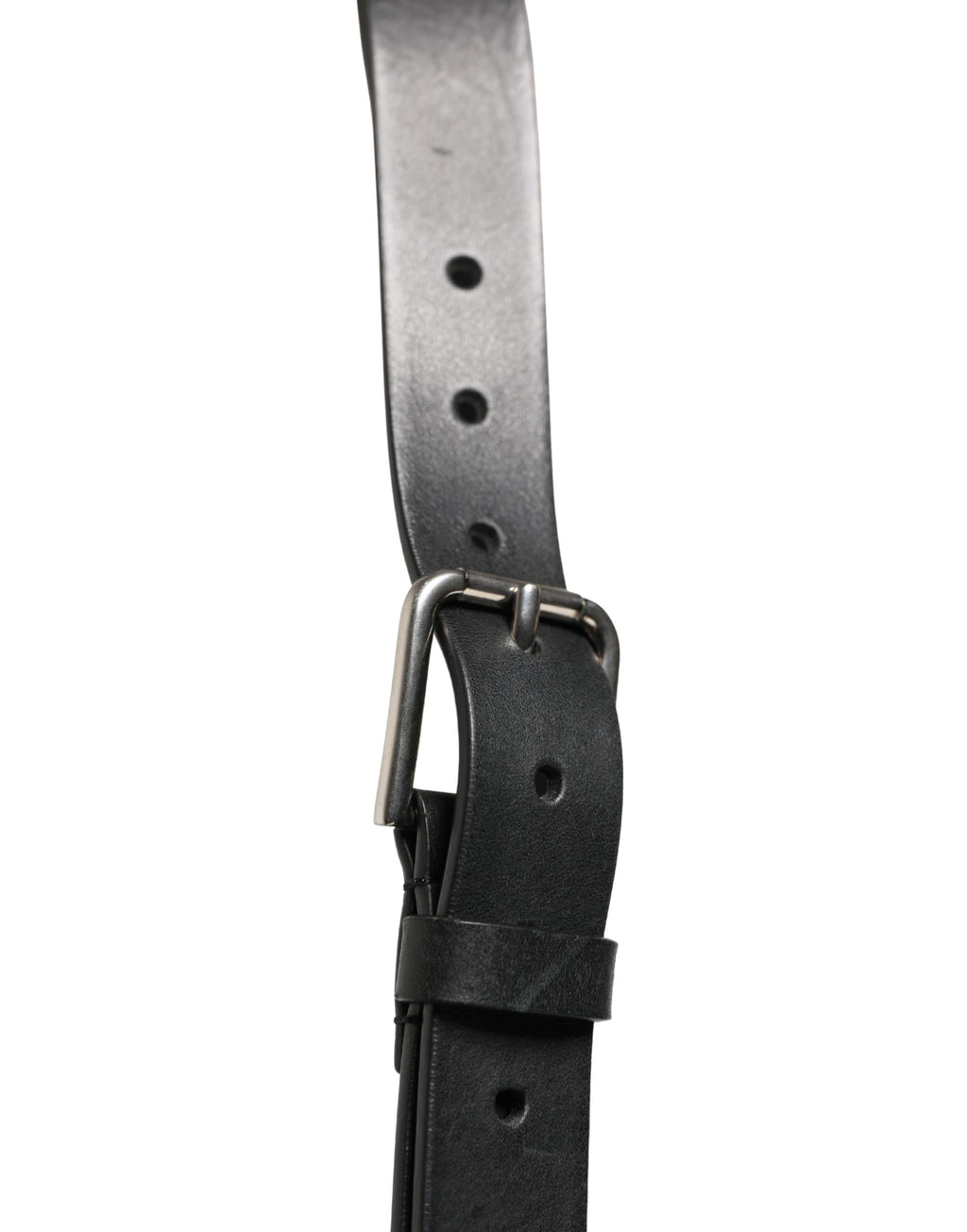 Dolce & Gabbana Black Double Strap Leather Silver Buckle Belt - Eljoys Fashion 