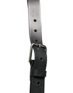 Dolce & Gabbana Black Double Strap Leather Silver Buckle Belt - Eljoys Fashion 