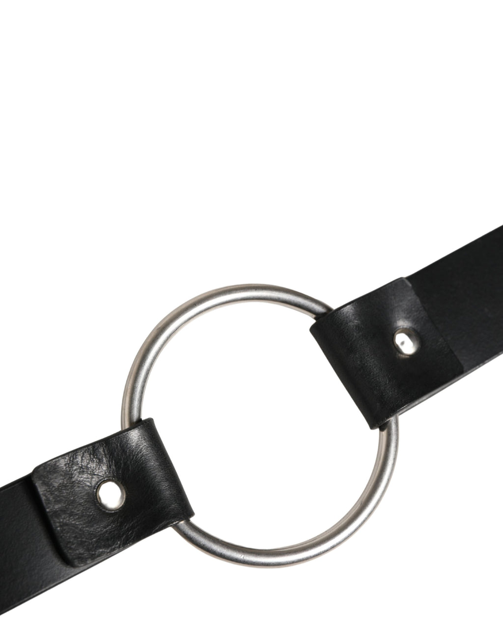 Dolce & Gabbana Black Double Strap Leather Silver Buckle Belt - Eljoys Fashion 