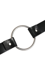 Dolce & Gabbana Black Double Strap Leather Silver Buckle Belt - Eljoys Fashion 