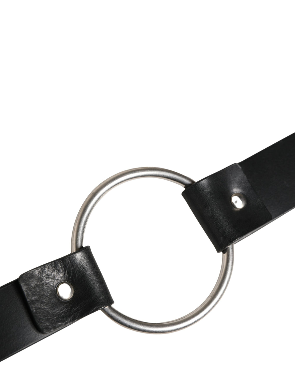 Dolce & Gabbana Black Double Strap Leather Silver Buckle Belt - Eljoys Fashion 