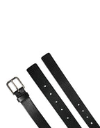 Dolce & Gabbana Black Double Strap Leather Silver Buckle Belt - Eljoys Fashion 